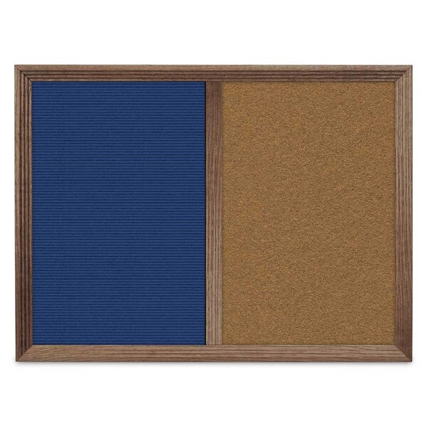 United Visual Products Enclosed Corkboard, 1 Door, 72"x36", 4" Fra UV3418-SATIN-DBURGU - main